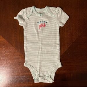 Carter’s | stripped Happy Girl Onesie | 12 mo